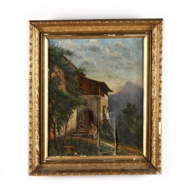 an-antique-painting-of-a-continental-dwelling