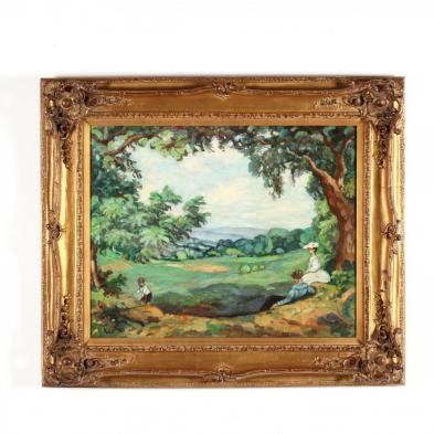 a-contemporary-decorative-painting-of-an-idyllic-landscape-with-figures