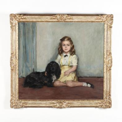 vintage-portrait-of-a-young-girl-with-cocker-spaniel