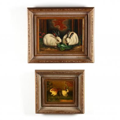 two-contemporary-decorative-paintings-of-rabbits
