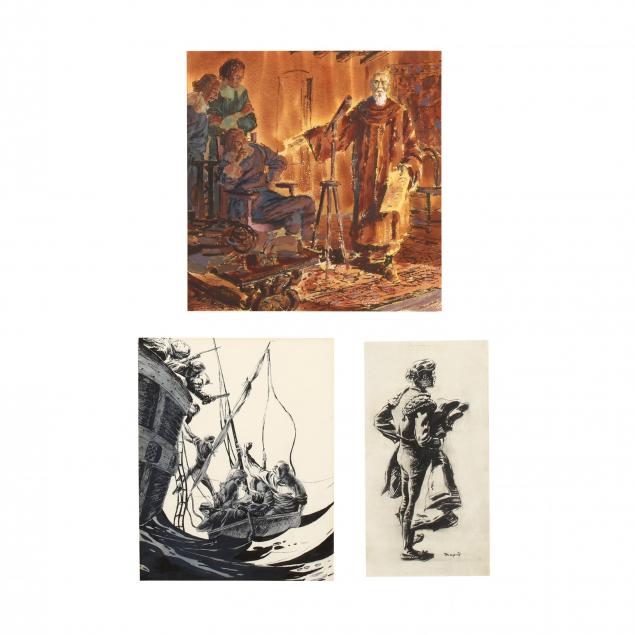 robert-c-magis-pa-1929-1979-three-original-illustrations