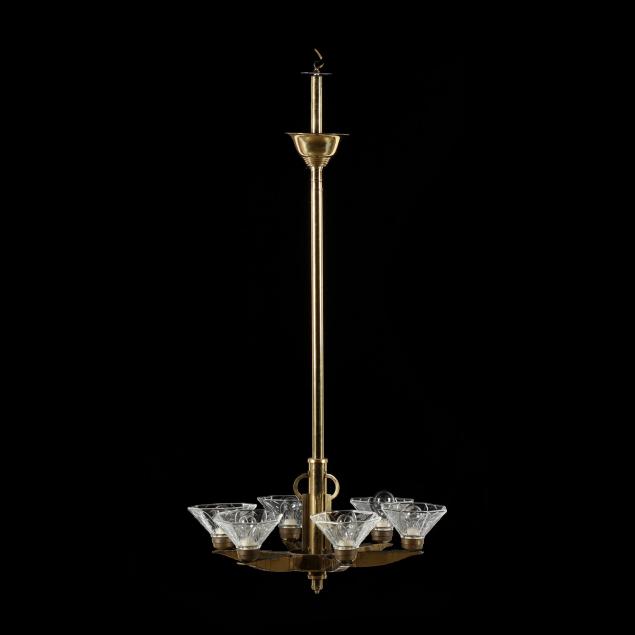 vintage-art-deco-brass-chandelier