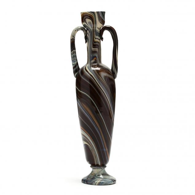 venetian-chalcedony-glass-double-handled-amphora