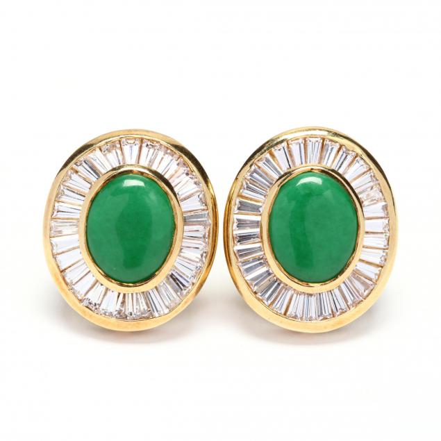 18kt-gold-jade-and-colorless-stone-earrings