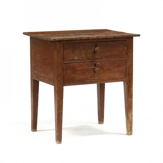 southern-two-drawer-biscuit-table-with-red-wash