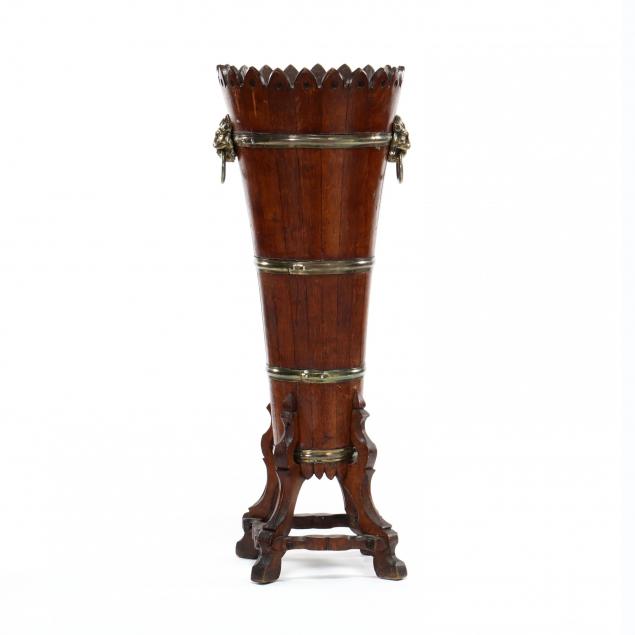 antique-english-oak-and-brass-jardiniere