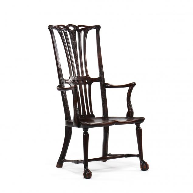 irish-chippendale-carved-mahogany-arm-chair