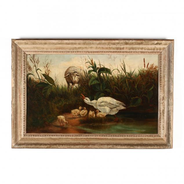 a-victorian-school-painting-of-a-sheep-with-ducks