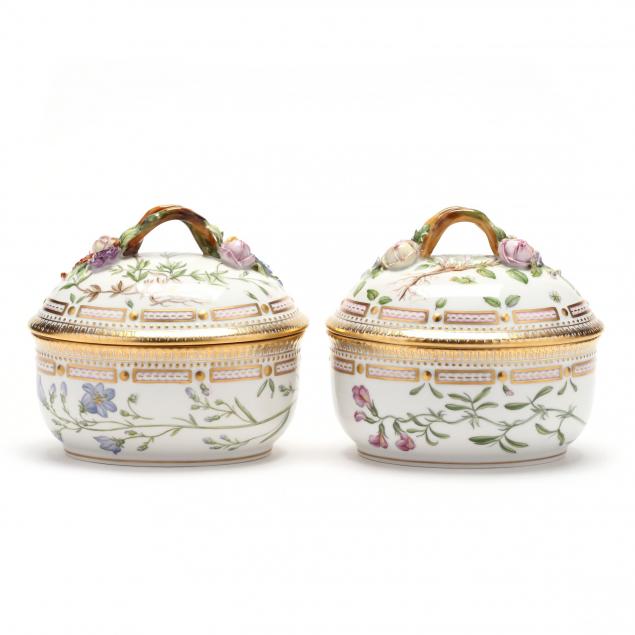 a-pair-of-royal-copenhagen-flora-danica-small-covered-tureens