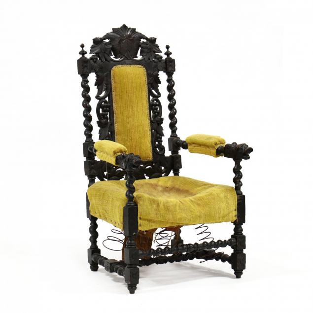 antique-flemish-carved-oak-hall-chair