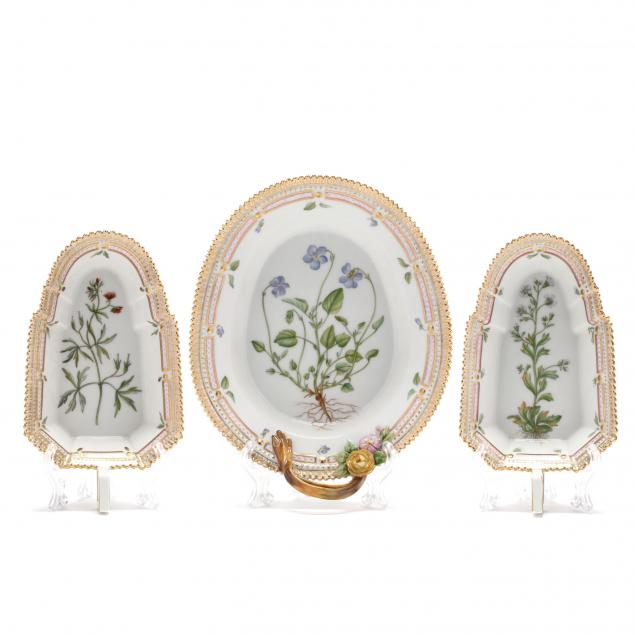 three-royal-copenhagen-flora-danica-porcelain-accent-dishes