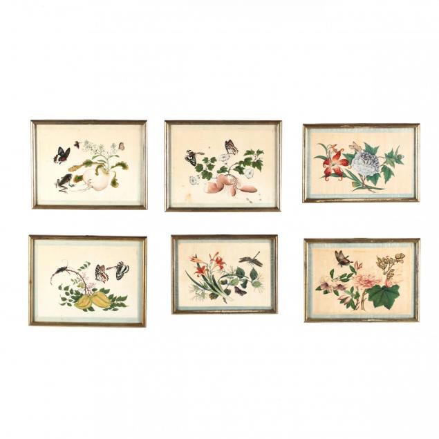 six-antique-chinese-pith-paintings