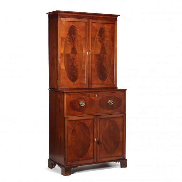 southern-federal-inlaid-walnut-secretary-bookcase