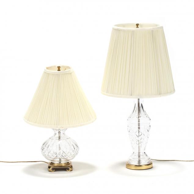 Two Waterford Crystal Table Lamps Lot, Waterford Crystal Table Lamps Auction