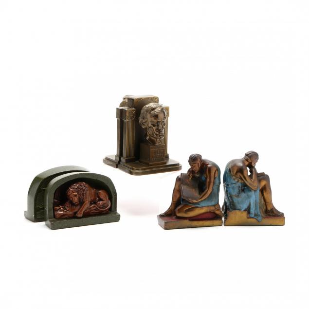 three-pairs-of-vintage-figural-bookends