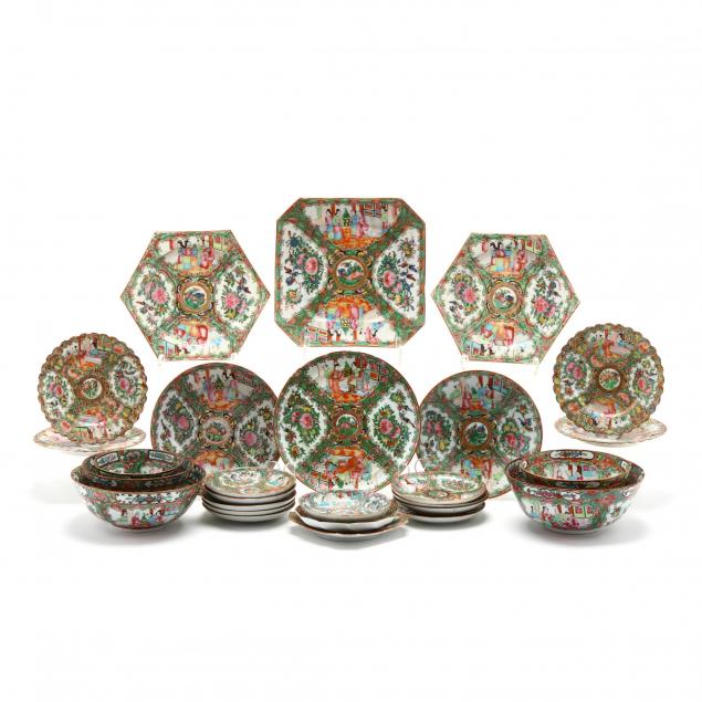 27-pieces-of-chinese-export-rose-medallion-porcelain