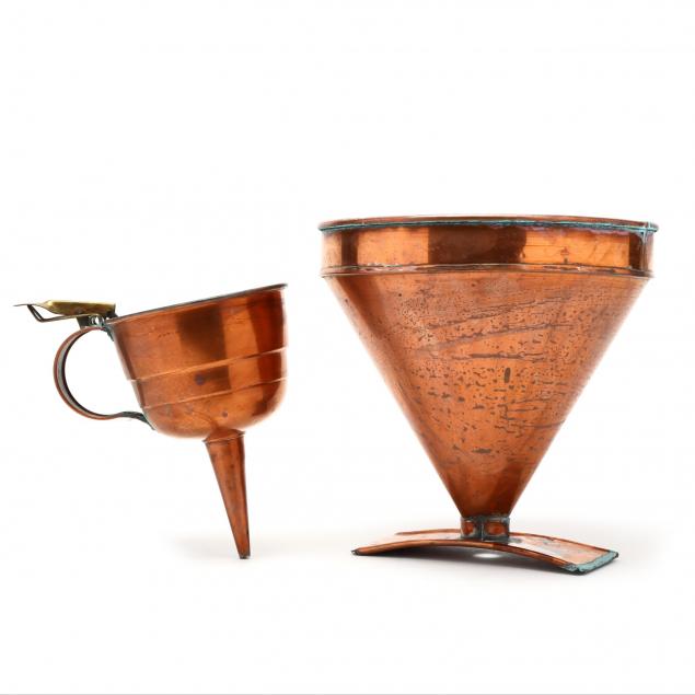 two-antique-copper-funnels