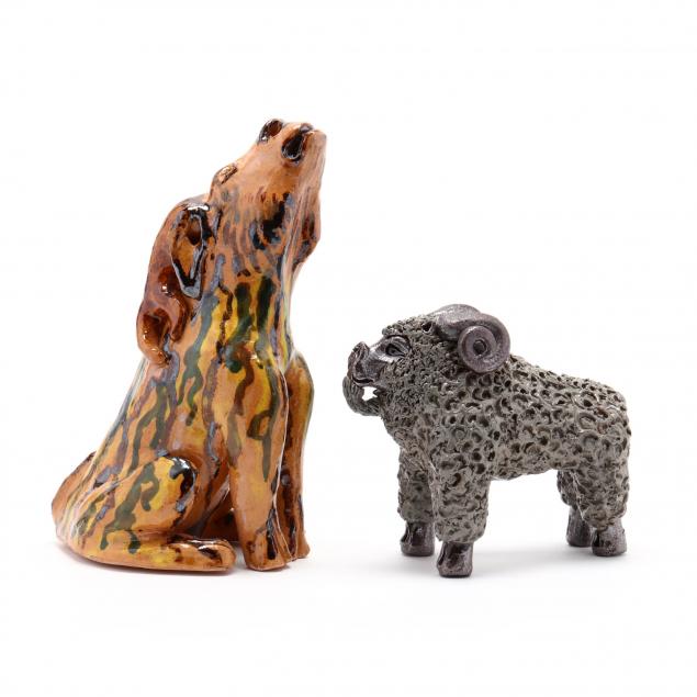 nc-folk-pottery-billy-ray-hussey-two-animals