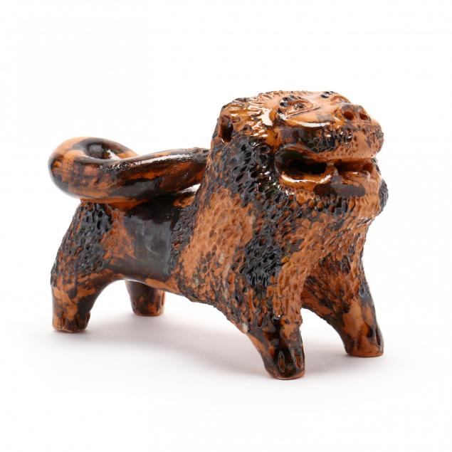 nc-folk-pottery-billy-ray-hussey-shenandoah-lion