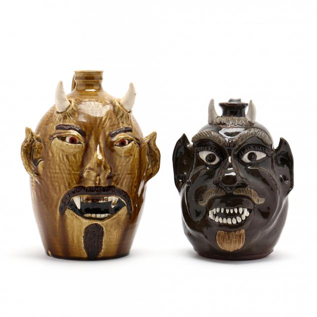 western-nc-folk-pottery-two-devil-jugs