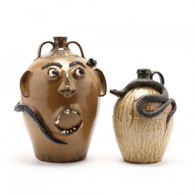 nc-folk-pottery-two-snake-jugs