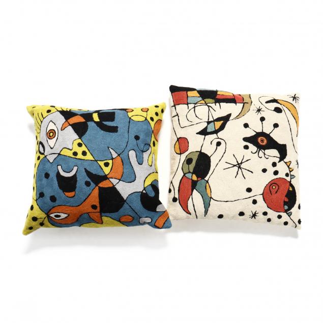 two-woven-pillows-after-joan-miro
