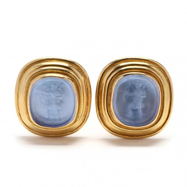 18kt-gold-and-venetian-glass-intaglio-earrings-elizabeth-locke