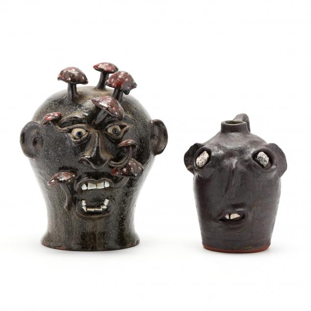 nc-folk-pottery-two-unusual-face-jugs