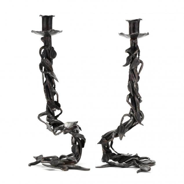 pair-of-wrought-iron-candlesticks