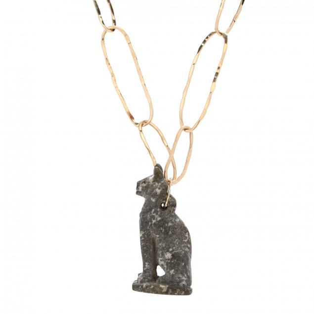 egyptian-steatite-cat-amulet