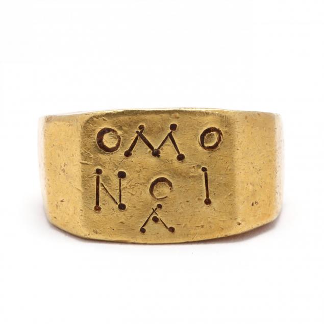 roman-gold-octagonal-ring-promoting-harmony