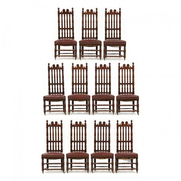 set-of-eleven-banister-back-dining-chairs