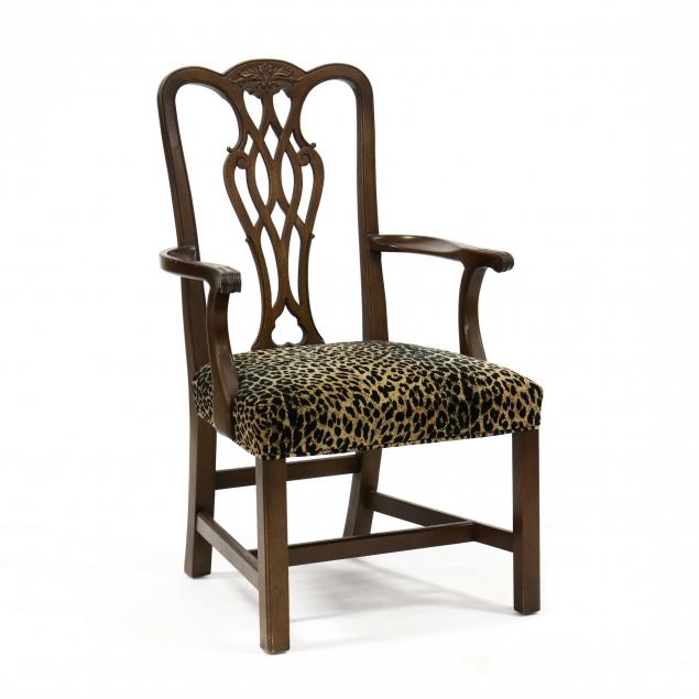 henredon-chippendale-style-mahogany-armchair