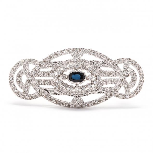platinum-diamond-and-sapphire-brooch