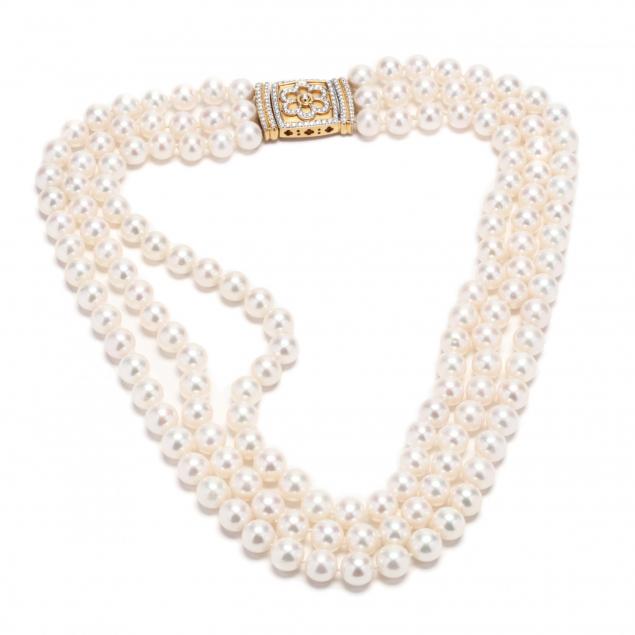 triple-strand-south-sea-pearl-necklace-with-18kt-gold-and-diamond-clasp