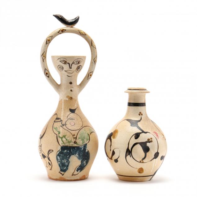 nc-folk-pottery-two-ceramic-vases-fred-johnston