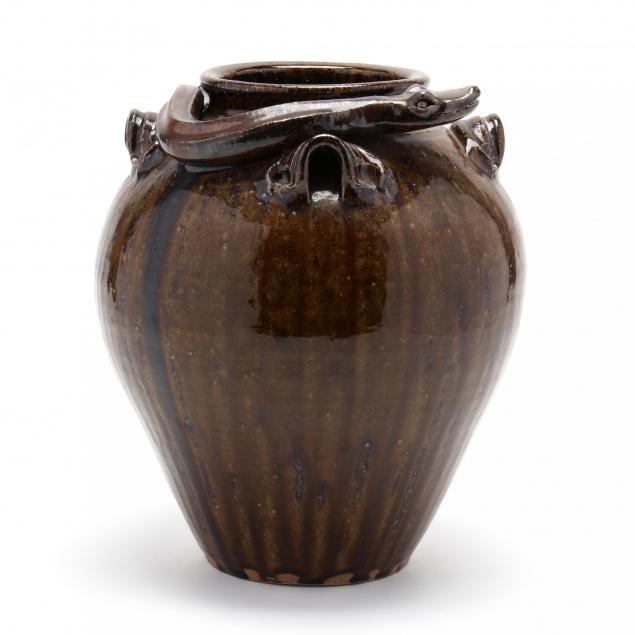 western-nc-folk-pottery-kim-ellington-snake-jar
