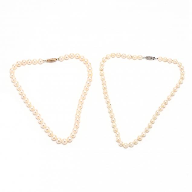 two-gold-and-pearl-necklaces