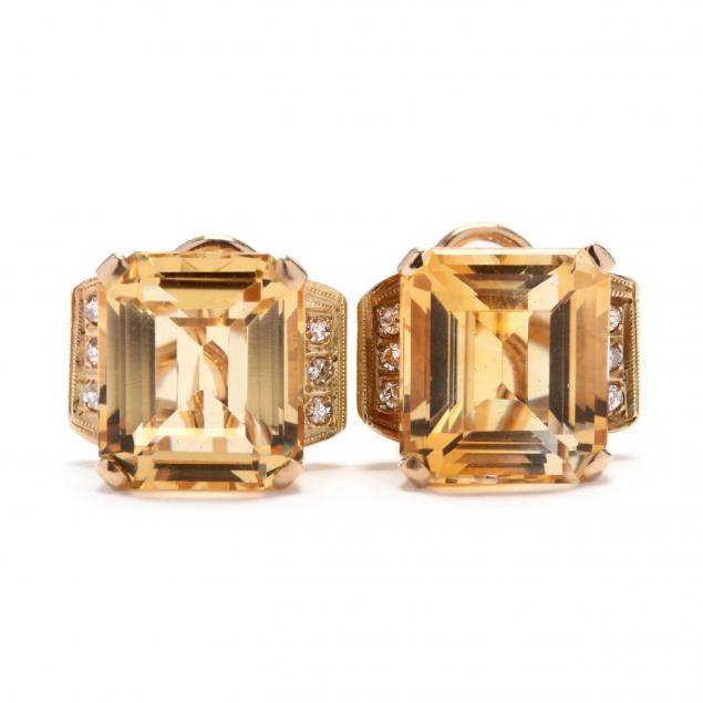 14kt-gold-citrine-and-diamond-earrings