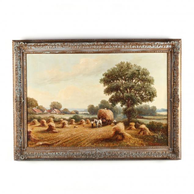 norman-wilson-english-20th-century-haying-scene