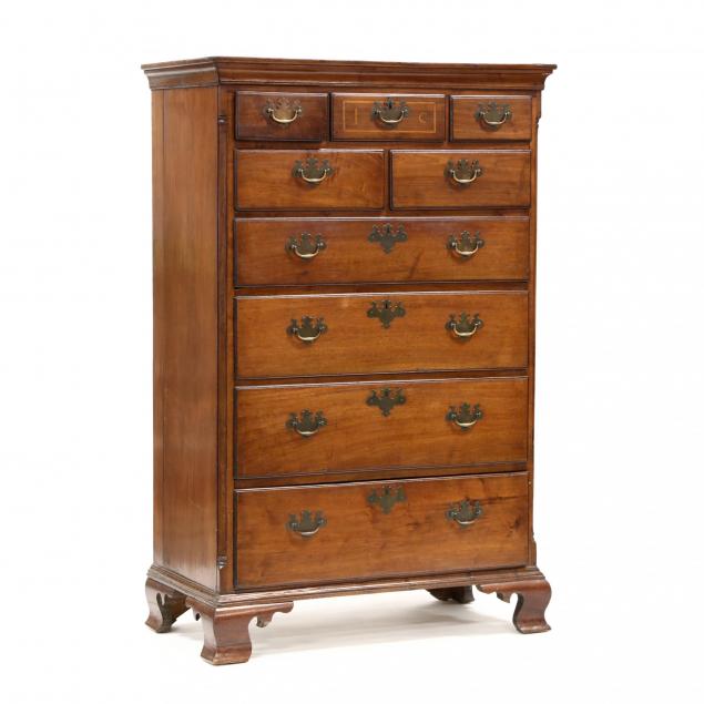 north-carolina-chippendale-inlaid-walnut-tall-chest-of-drawers