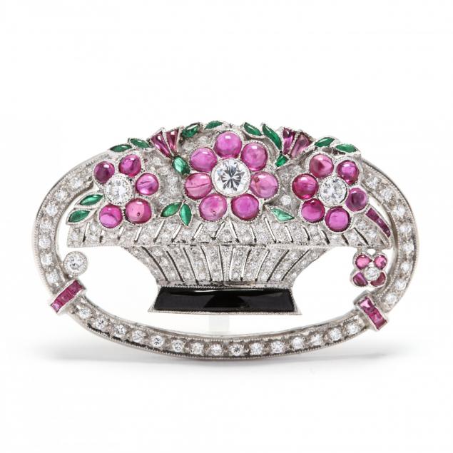 white-gold-and-gem-set-flower-basket-brooch