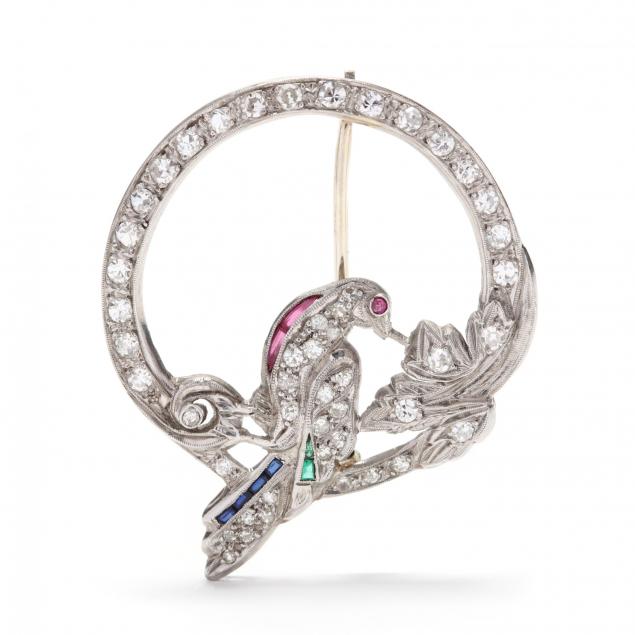 18kt-white-gold-diamond-and-gem-set-bird-brooch