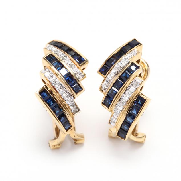 18kt-gold-diamond-and-sapphire-earrings