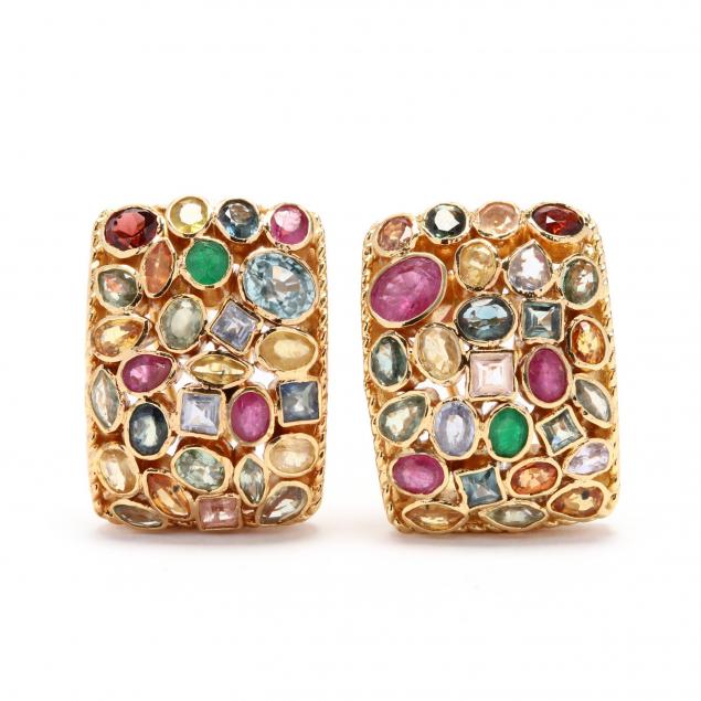 18kt-gold-gem-set-earrings