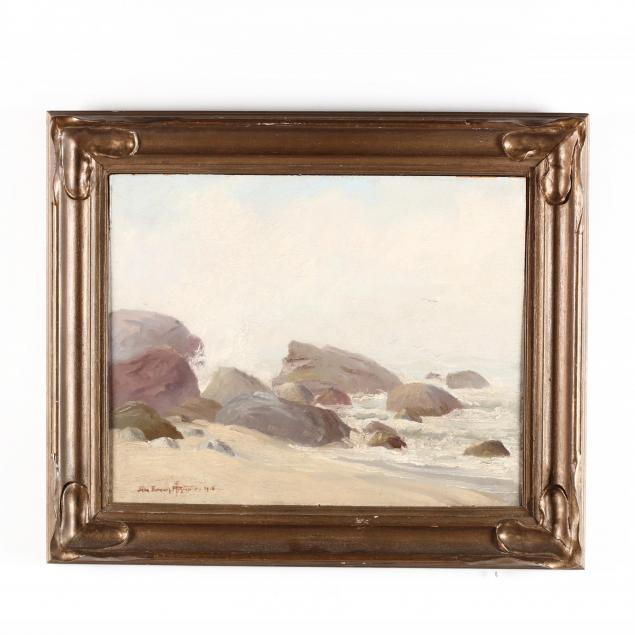 antique-plein-air-painting-of-a-rocky-coastline