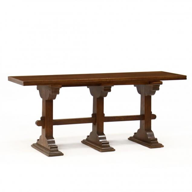 drexel-william-and-mary-style-trestle-table