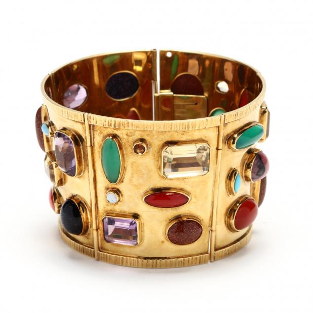 wide-18kt-gold-and-gem-set-bracelet-sanz