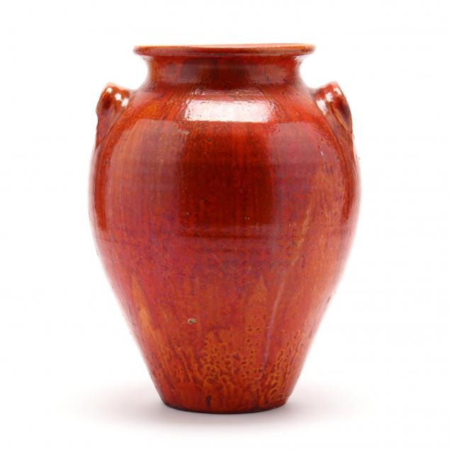 a-nc-art-pottery-chrome-red-floor-vase