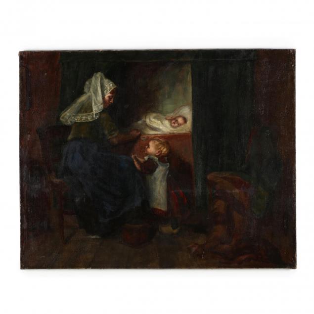 bernard-johaan-de-hoog-dutch-1866-67-1943-the-new-baby